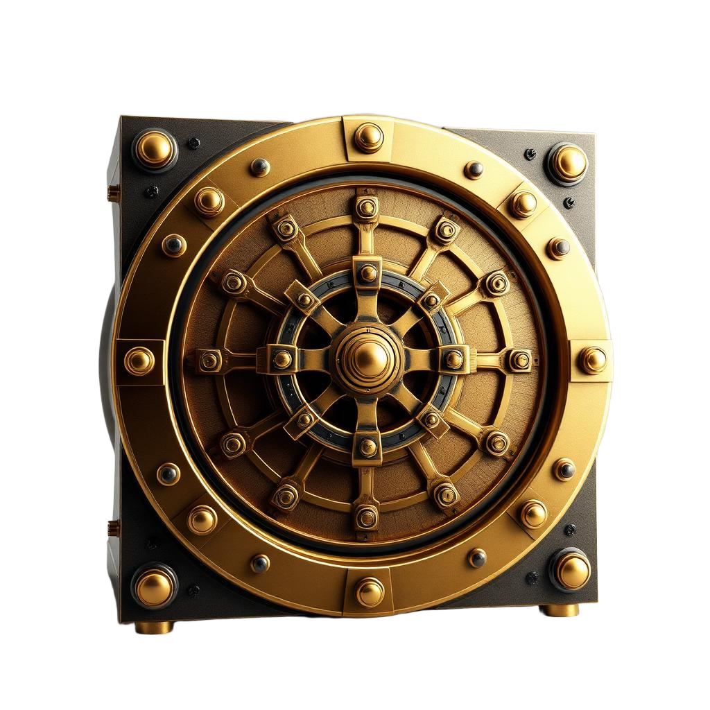 Cofre blindado dourado